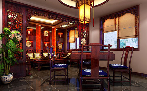 索县古典中式风格茶楼包间设计装修效果图